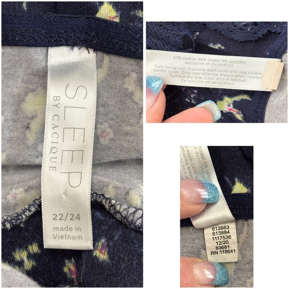 Sleep by Cacique Lace Trim Racerback Chemise (Size 22/24) - Picture 6 of 9